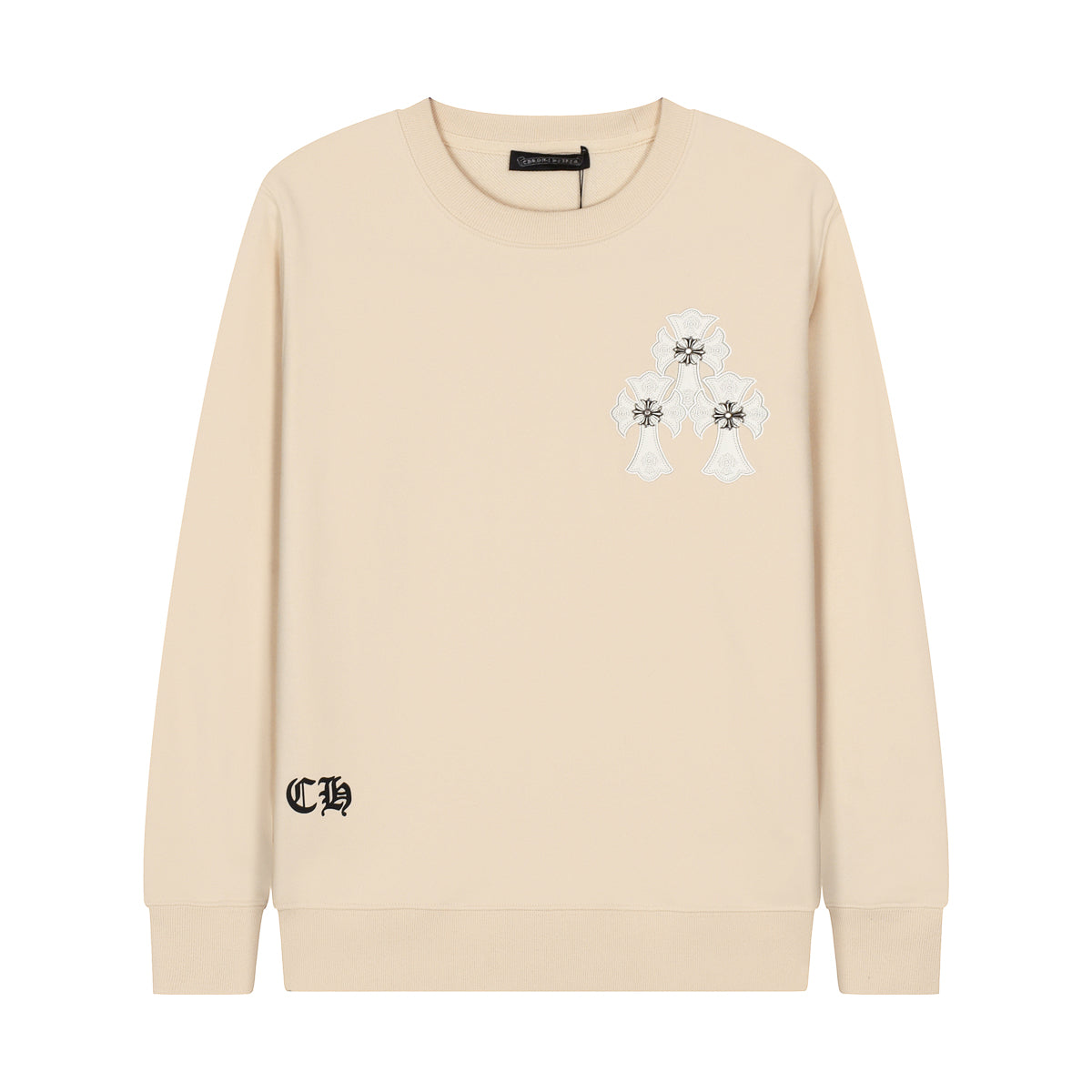 CHROME HEARTS WHITE CROSS PATCH SWEATSHIRT BEIGE - Vanté®