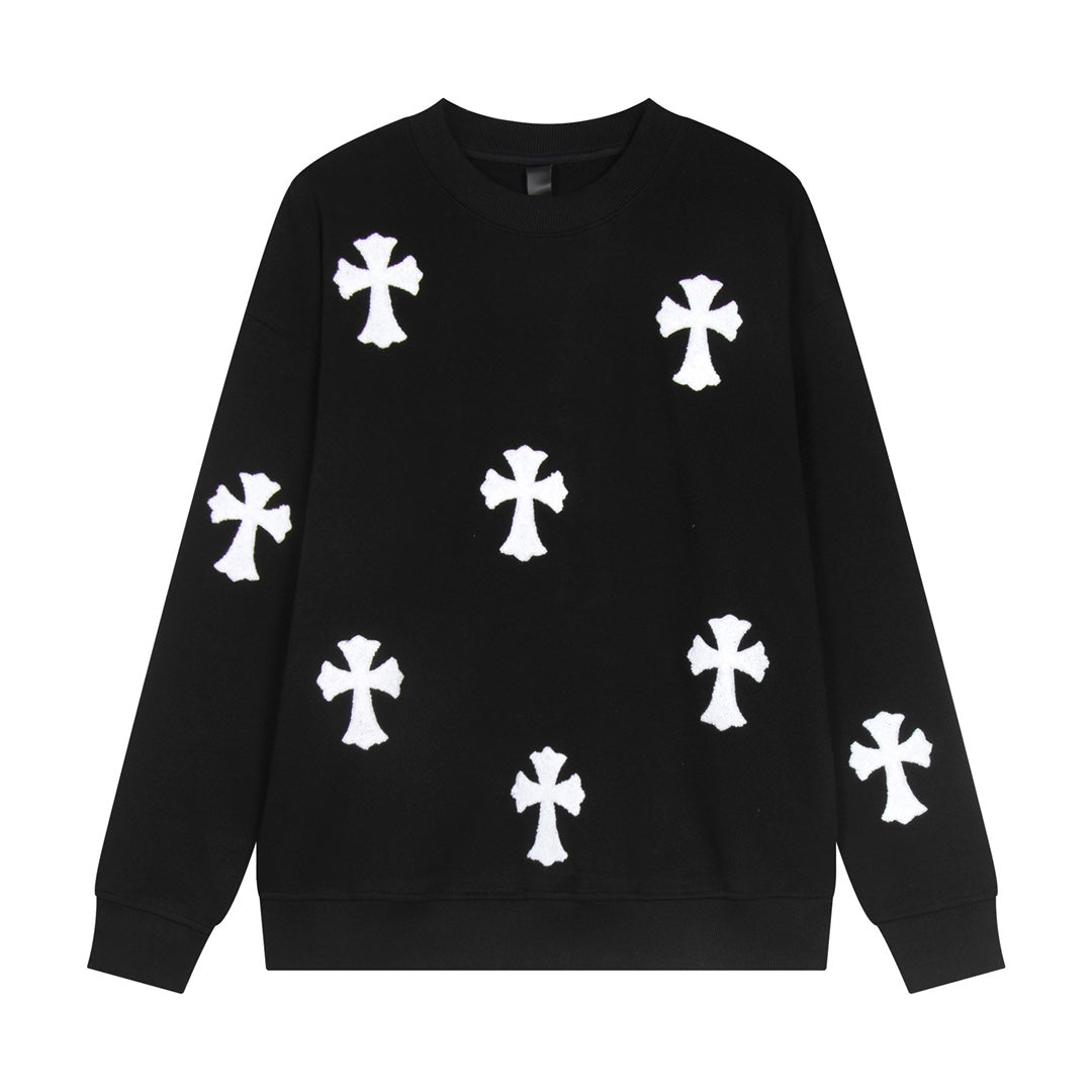 CHROME HEARTS WOOL WHITE CROSS SWEATSHIRT BLACK - Vanté®