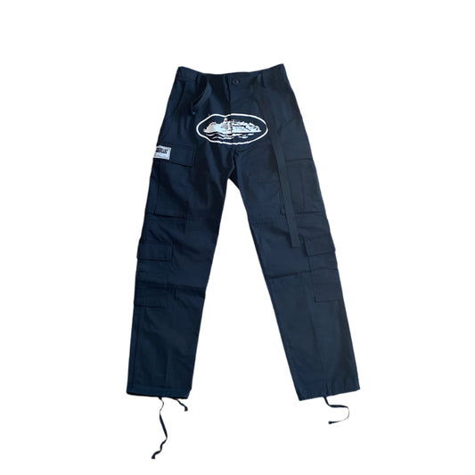 CORTEIZ ALCATRAZ CARGO PANTS BLACK/WHITE - Vanté®