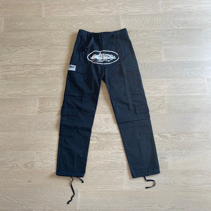 CORTEIZ ALCATRAZ CARGO PANTS BLACK/WHITE - Vanté®