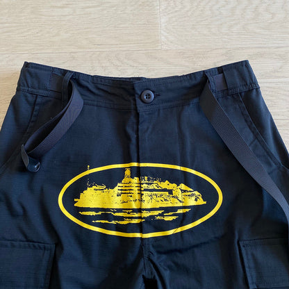 CORTEIZ ALCATRAZ GUERRILAZ CARGO PANTS BLACK/YELLOW - Vanté®