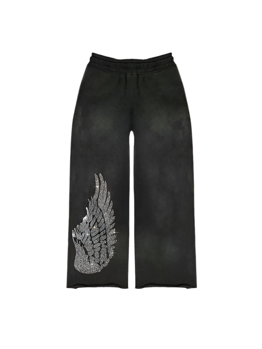 5 ★ Rhinestone ‘Falling Cross’ Sweatpants - Vanté®