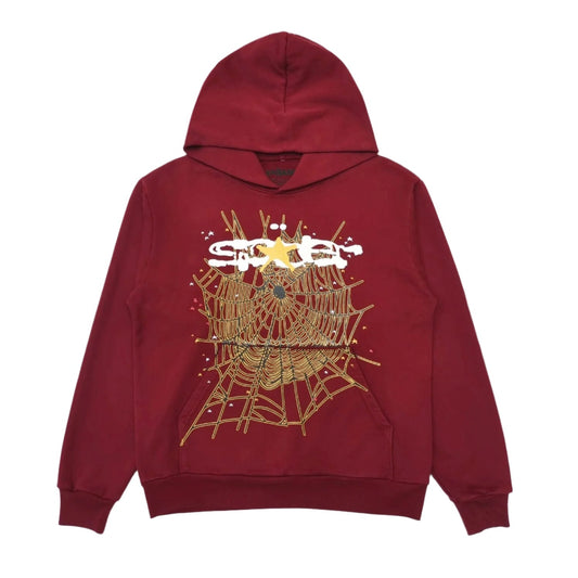 SP5DER LOGO HOODIE MAROON - Vanté®