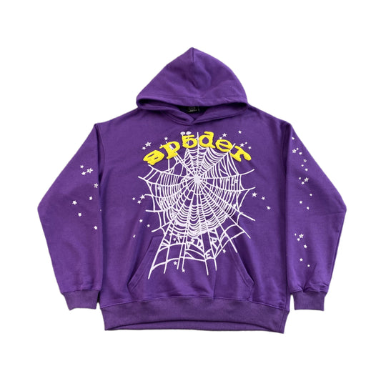 SP5DER STAR OG WEB V2 HOODIE PURPLE - Vanté®