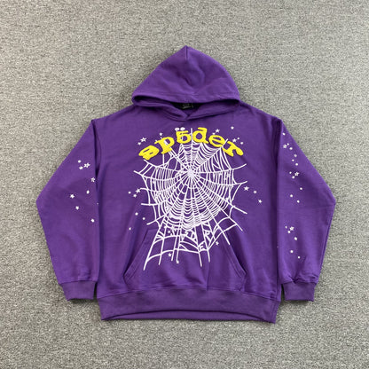 SP5DER STAR OG WEB V2 HOODIE PURPLE - Vanté®