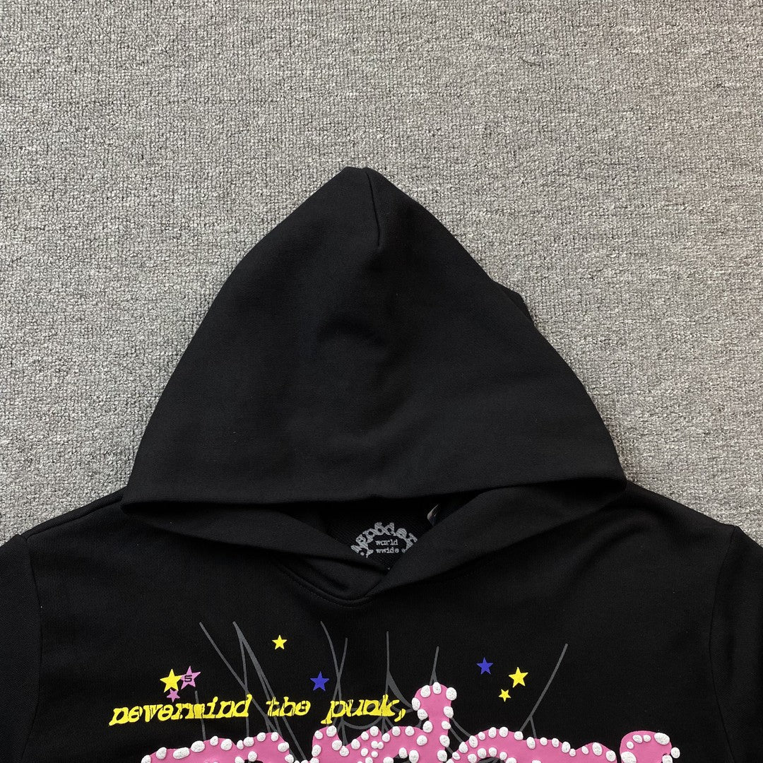 SP5DER P*NK V2 HOODIE BLACK - Vanté®