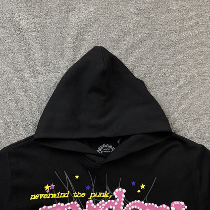 SP5DER P*NK V2 HOODIE BLACK - Vanté®