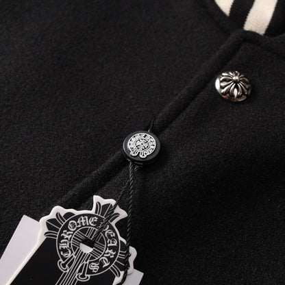 CHROME HEARTS HORSE SHOE LOGO VARSITY JACKET BLACK - Vanté®