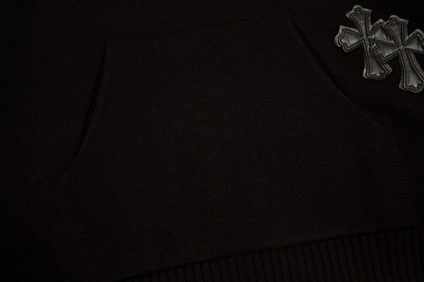 CHROME HEARTS BLACK CROSS PATCH HOODIE BLACK - Vanté®