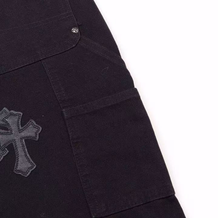 CHROME HEARTS BLACK DOUBLE KNEE CARPENTER JEANS - Vanté®