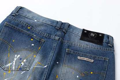 CHROME HEARTS GREEN CROSS PATCH JEANS DENIM - Vanté®