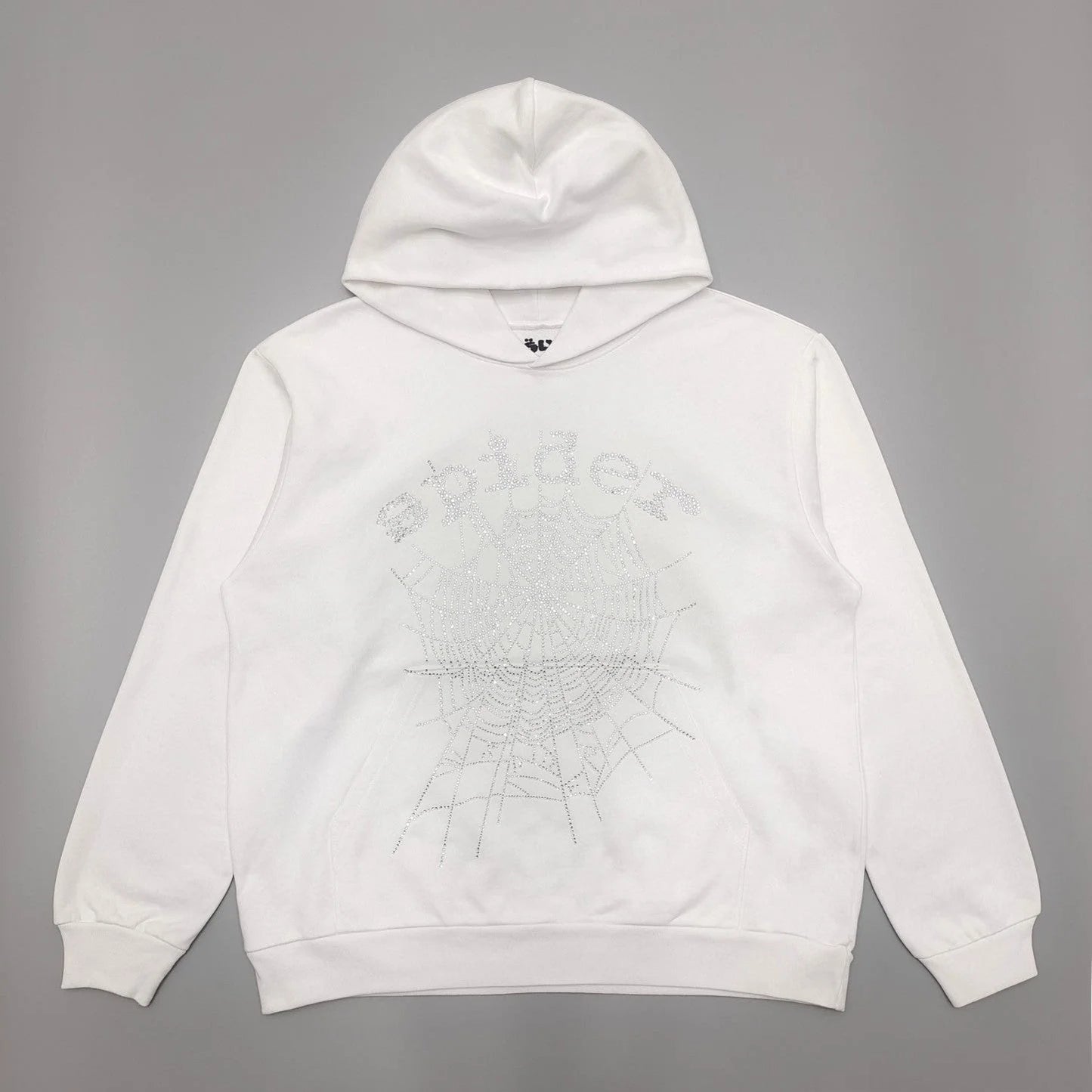 SP5DER OG RHINESTONE LOGO HOODIE WHITE - Vanté®