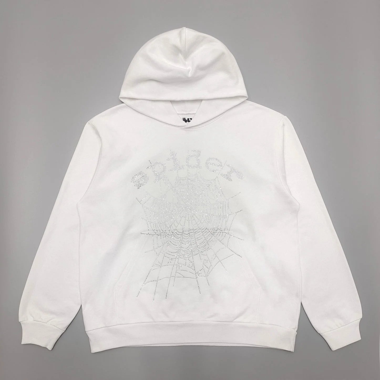 SP5DER OG RHINESTONE LOGO HOODIE WHITE - Vanté®