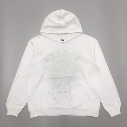 SP5DER OG RHINESTONE LOGO HOODIE WHITE - Vanté®