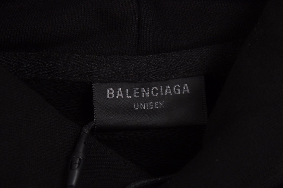 BALENCIAGA LOGO HOODIE BLACK netstar