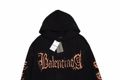BALENCIAGA LOGO HOODIE BLACK netstar