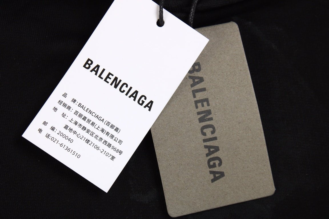 BALENCIAGA LOGO HOODIE BLACK netstar