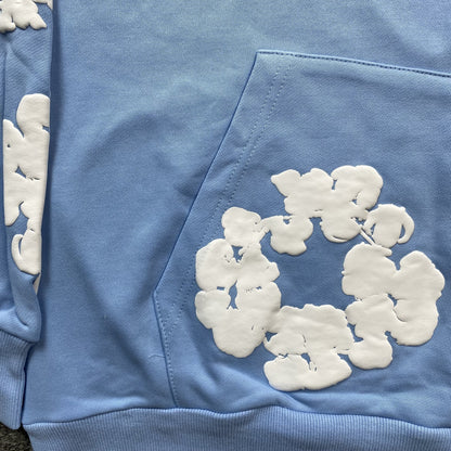 DENIM TEARS COTTON WREATH HOODIE BABY BLUE - Vanté®