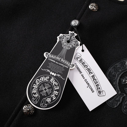 CHROME HEARTS HORSE SHOE LOGO VARSITY JACKET BLACK - Vanté®