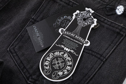 CHROME HEARTS BROWN CROSS PATCH JEANS BLACK - Vanté®