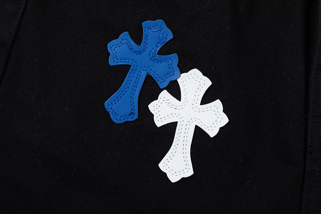 CHROME HEARTS BLUE CROSS PATCH JEANS BLACK - Vanté®