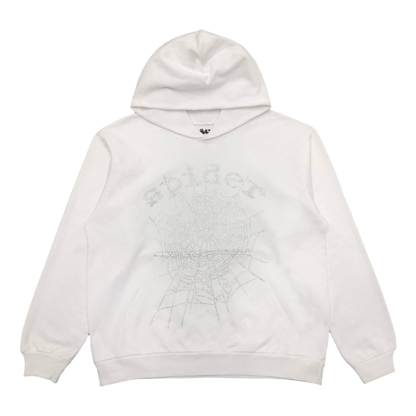 SP5DER OG RHINESTONE LOGO HOODIE WHITE - Vanté®