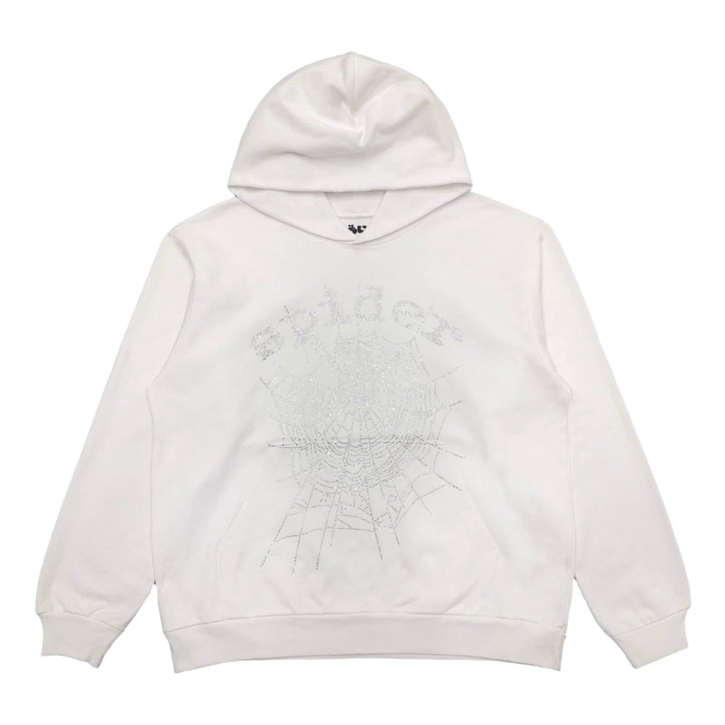 SP5DER OG RHINESTONE LOGO HOODIE WHITE - Vanté®