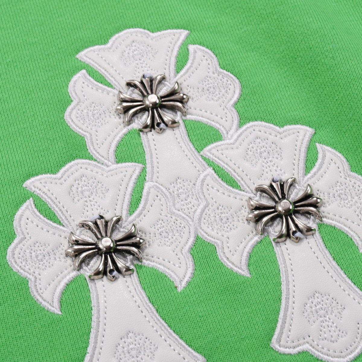 CHROME HEARTS WHITE CROSS PATCH SWEATSHIRT GREEN - Vanté®