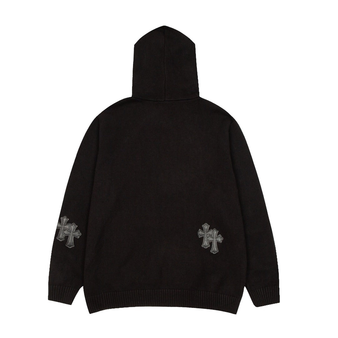 CHROME HEARTS BLACK CROSS PATCH HOODIE BLACK - Vanté®