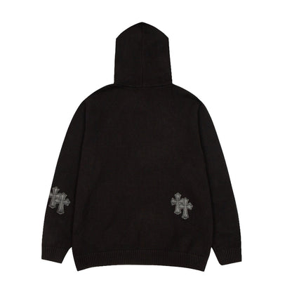 CHROME HEARTS BLACK CROSS PATCH HOODIE BLACK - Vanté®