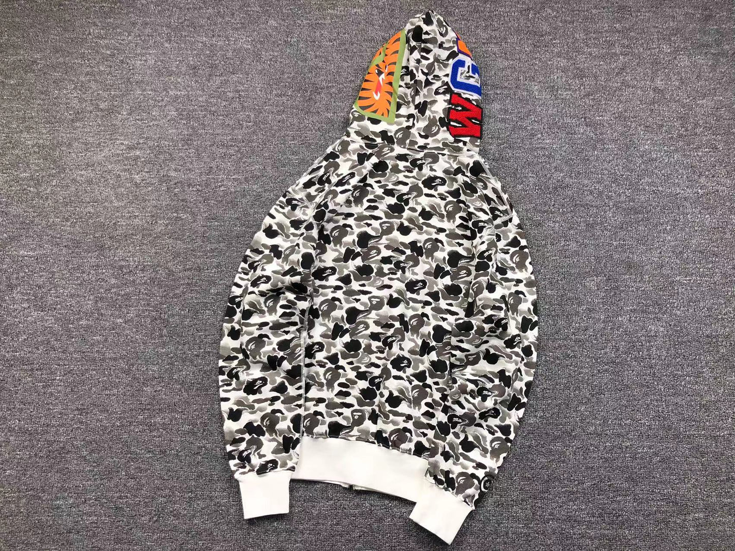 BAPE ABC CAMO SHARK FULL ZIP HOODIE GREY - Vanté®