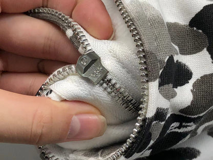 BAPE ABC CAMO SHARK FULL ZIP HOODIE GREY - Vanté®