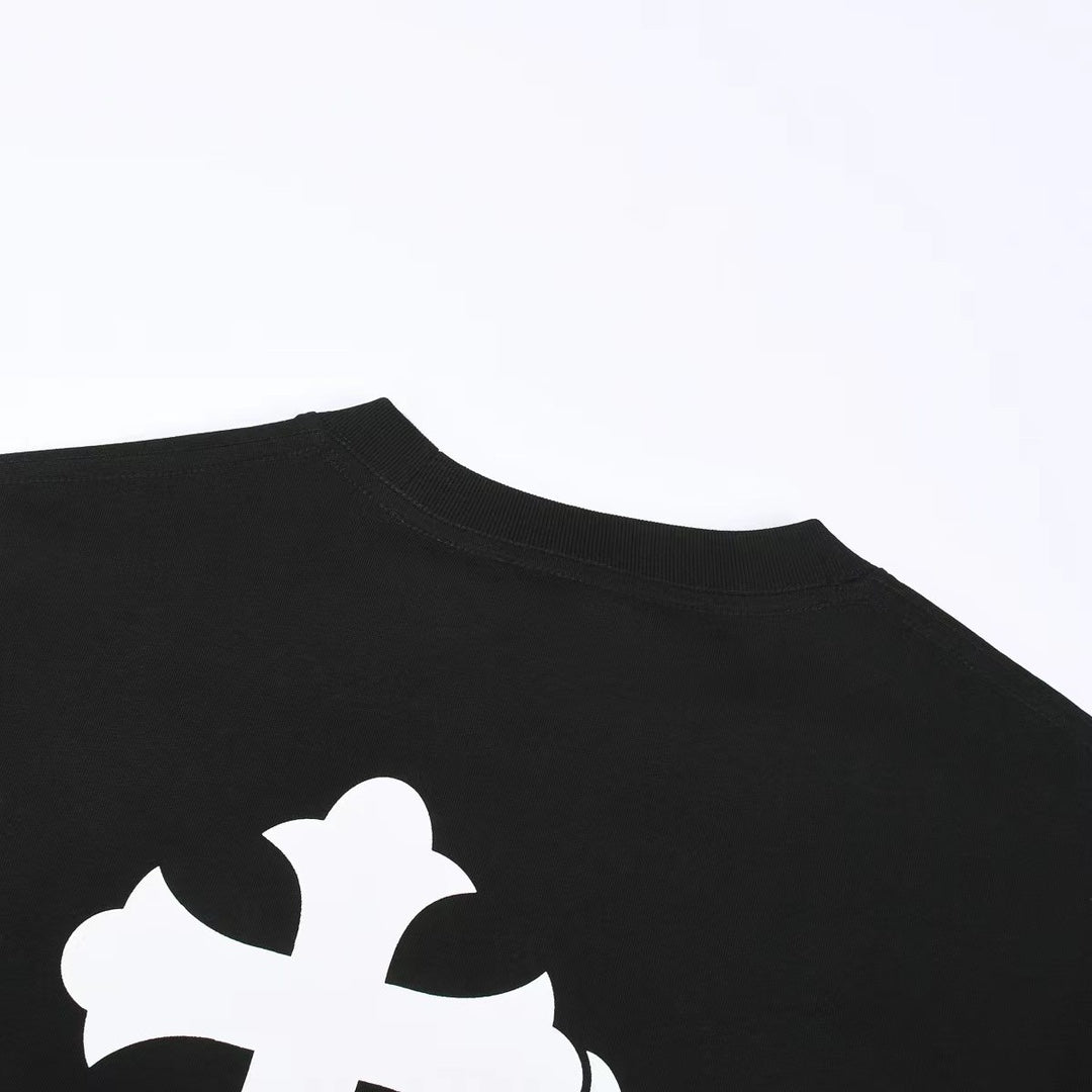 CHROME HEARTS WHITE DOUBLE CROSS T-SHIRT BLACK - Vanté®