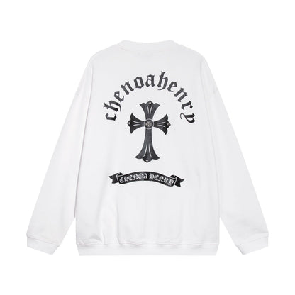 CHROME HEARTS BLACK CROSS SWEATSHIRT WHITE - Vanté®